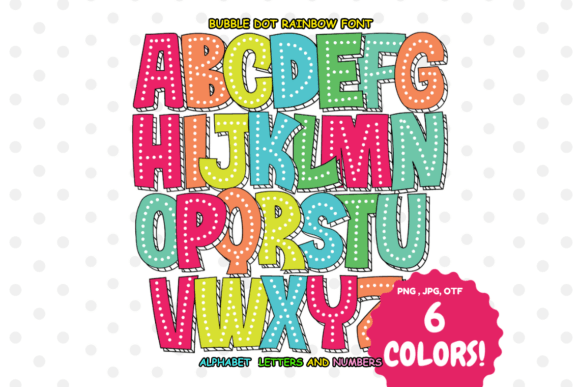 Introducing Bubble Dot Rainbow: A Vibrant Color Font for Playful Design